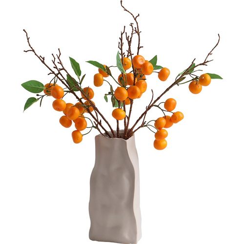 小金桔仿真花客厅摆设室内装饰橘桔子树枝仿真果假花餐桌花艺摆件