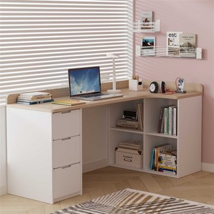 可比熊转角实木书桌学生家用电脑桌卧室拐角写字桌办公工作台定制