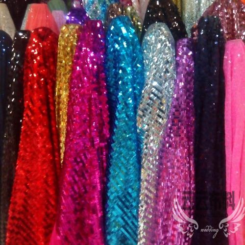长条形加密亮片布料 婚庆背景闪片面料 舞台装饰布演出舞蹈服吊片