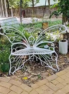 户外庭院蝴蝶铁艺椅家用室外花园阳台休闲凳子民宿创意装饰椅子