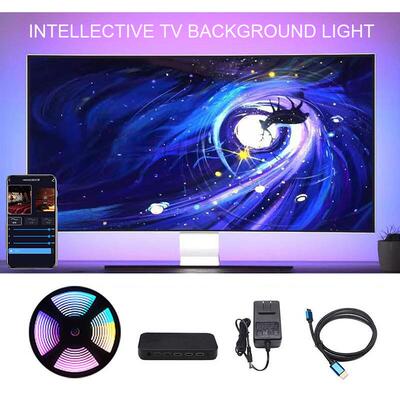 HDMI电视屏幕画面同步背景灯带智能氛围灯光渲染背景氛围灯流光