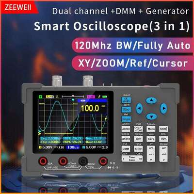 高性能全自动双通道数字示波器加万用表120M带宽500M采样DSO3D12
