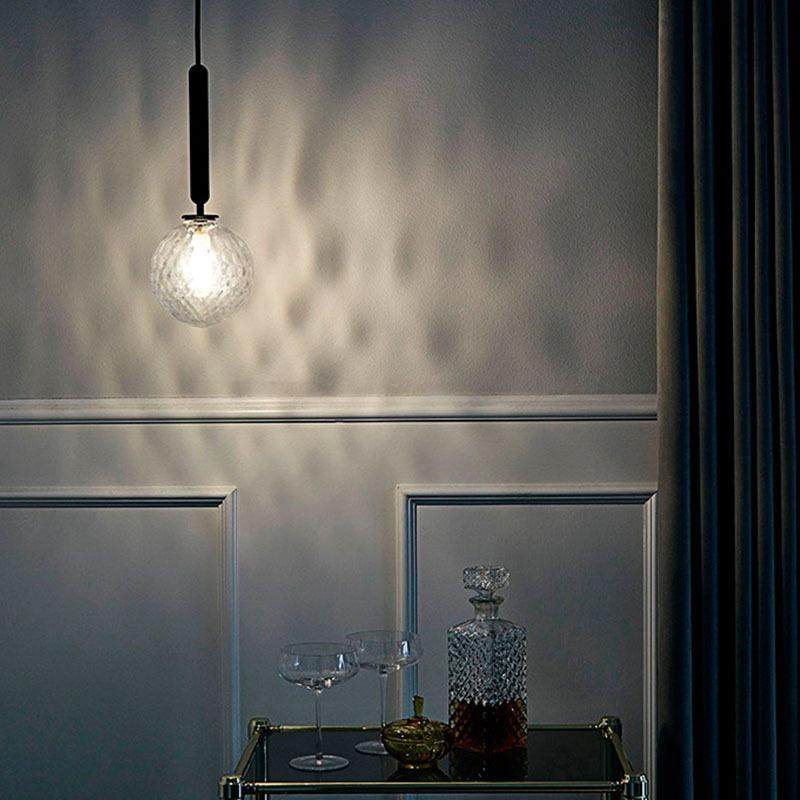 [晨露]玻璃肌理黄铜创意餐厅卧室床头灯北欧个性简约单头圆球吊灯,家装灯饰光源,智能吊灯,淘宝优惠券,粉丝福利购,淘宝优惠卷