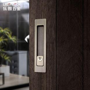 乐朗方形锌合金移门钩锁 卫生间厨房平推拉门BK单钩平移门锁