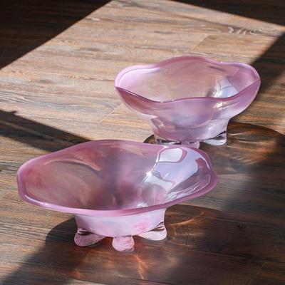 怡露工艺 新品玻璃花瓶花盆喇叭口果盘家居软装设计台面摆件