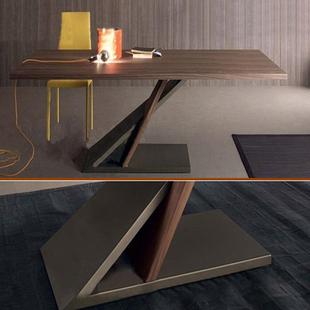 北欧风会议桌实木长桌子简约现代书桌工作台洽谈长条办公桌设计师