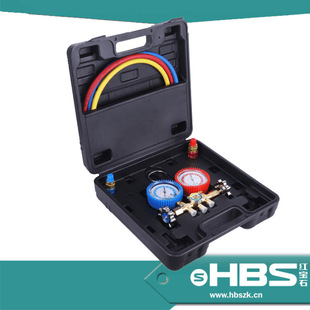 铜阀体冷媒表组冷媒压力表加氟工具套装空调制冷充氟表 制冷维修