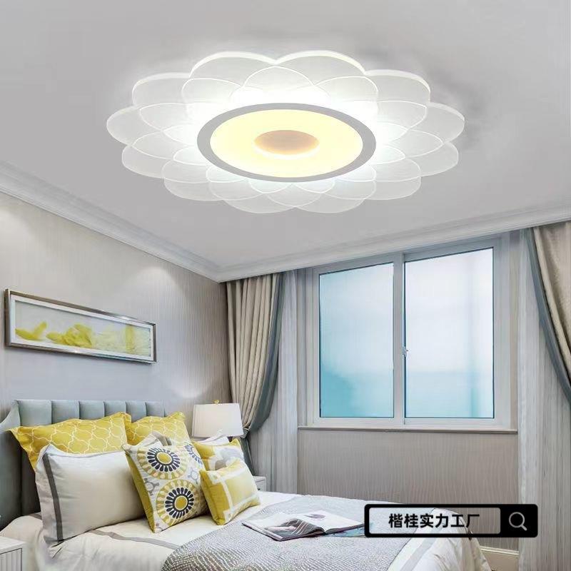 莲花吸顶灯具大全 中式灯40/50/60主卧室灯亚克力超薄客厅灯