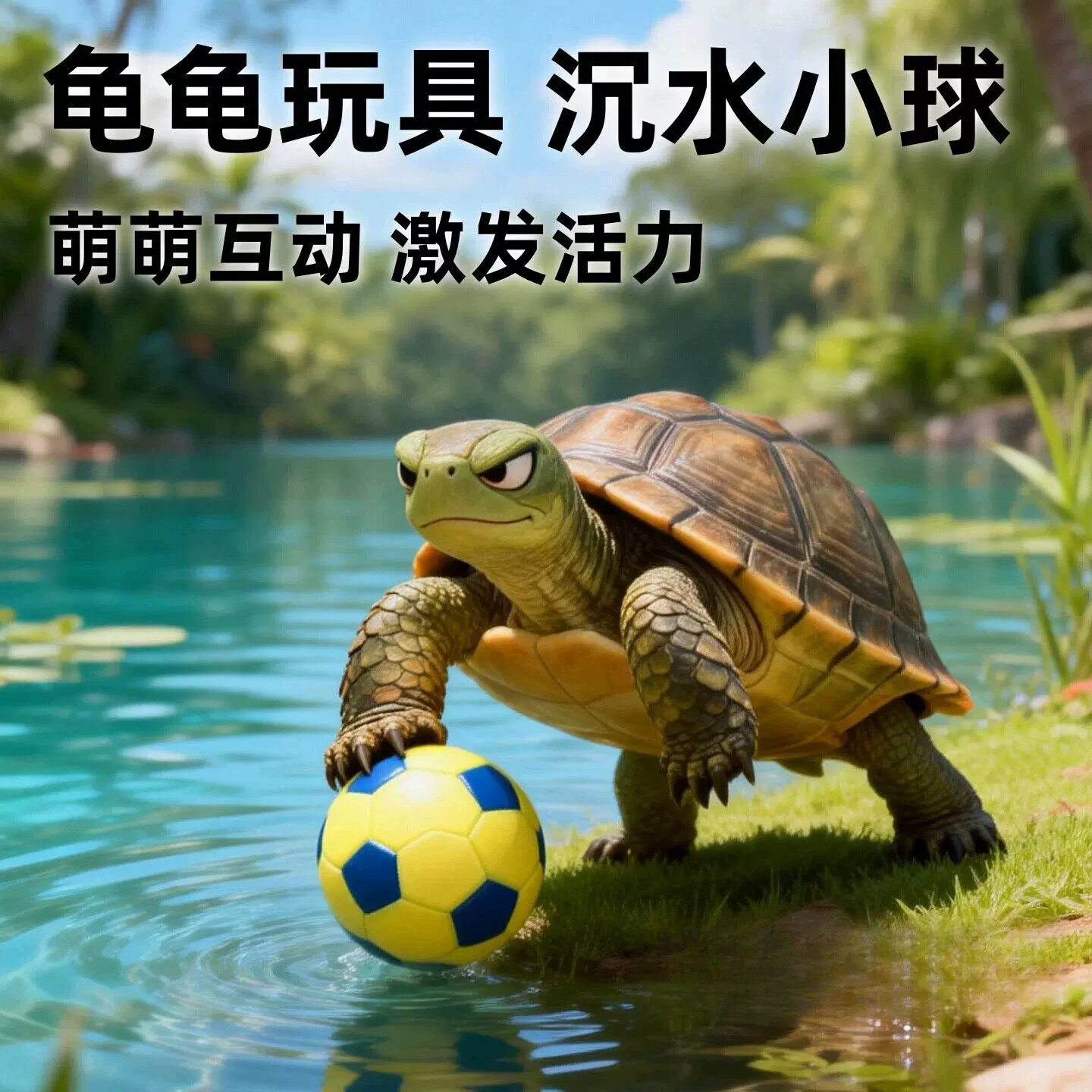 龟龟玩具沉水小足球饲养缸装饰摆件逗乌龟神器巴西龟草龟趣味互动