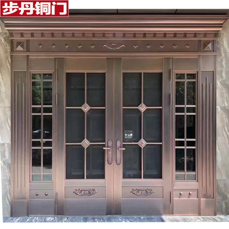 步丹玻璃铜门不锈钢门厂家