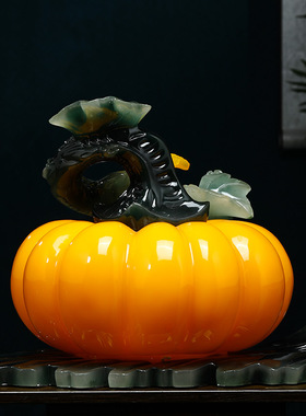 财富丰收招财南瓜摆件办公室客厅玄关中式装饰开业乔迁礼品