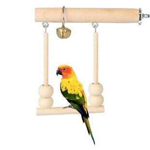 Bird Swing Toys Wooden Parrot Perch Stand Playstand