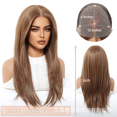 Wind 13*6 Large Area Lace Wig Randomly Sewn High-level Brown