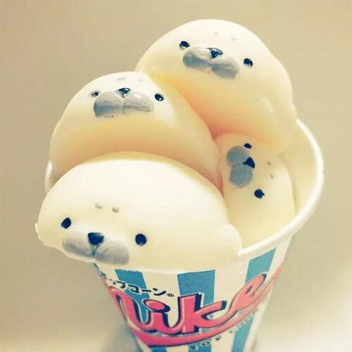 Cute Soft White Seal Sress Relieve Squeeze Healing Toy Kids