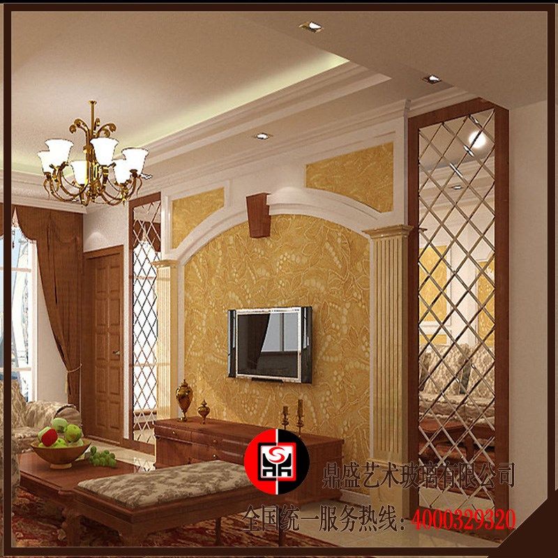 电视背景墙/银镜金茶镜 艺术拼镜茶镜玻璃艺术玻璃 菱形镜 镀膜镜