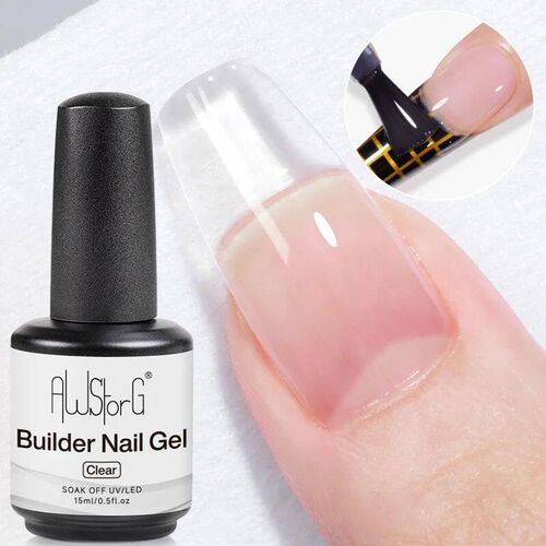 AWStorG Construction UV Gel 15ml Clear Builder Nail Gel In A