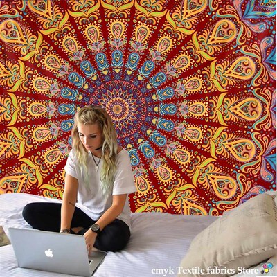 India Mandala Tapestry Wall Hanging Boho Decor Wall Cloth Ta