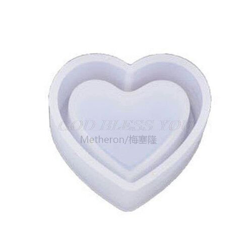 Crystal Epoxy Resin Mold Heart Shaped Box Hollow Pendant Boo