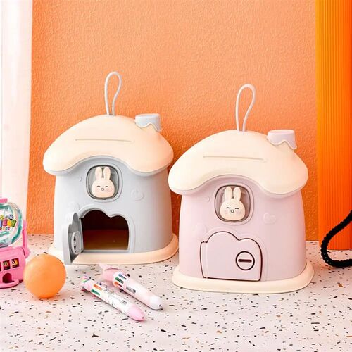 Rabbit Mushroom House Piggy Bank Childrens Piggy Bank Can B