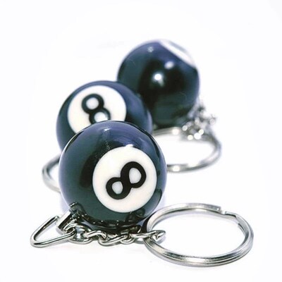 Fashion Creative Billiard Pool Keychain Table Ball Key Ring