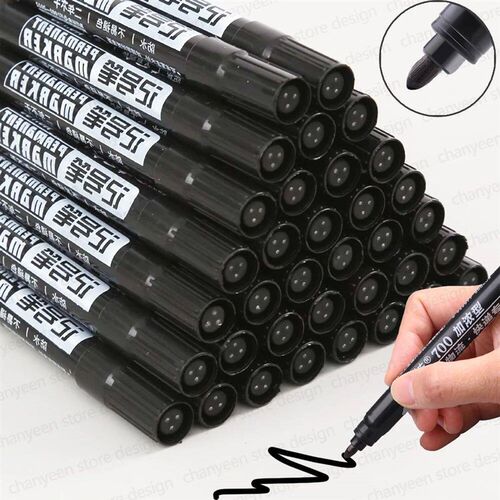 5-50Pcs Waterproof Oil-based Marker Pen Markers Black Blue R