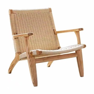 高靠背斜倚沙发椅阳台三件中式实木休闲阅读角单独懒人沙发椅