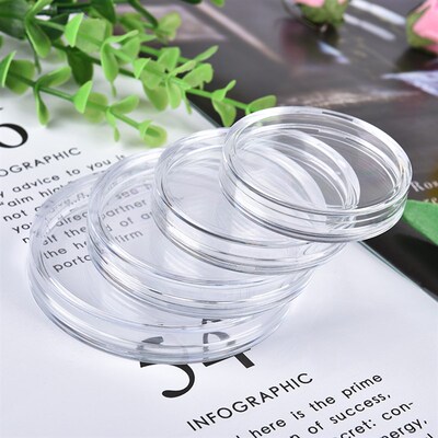 10/25pcs 21-45mm clear round coin storage box capsule coin c