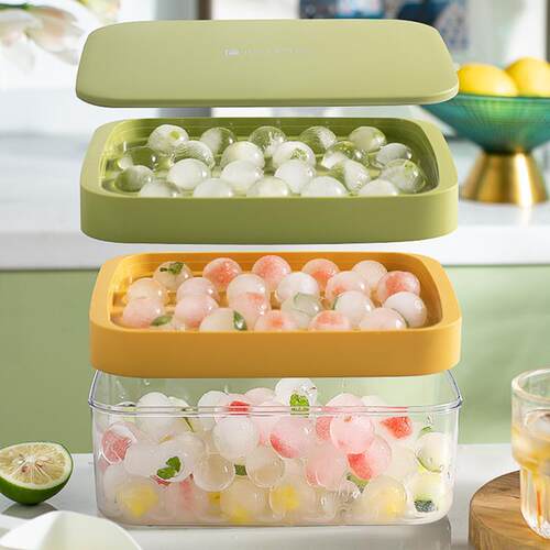 Ice Cube Trays Silicon Bottom Ice Cube Storage Container Box