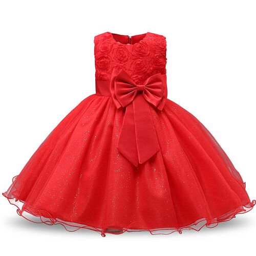 Girls Christmas Dress for Kids Lace Flower Princess Dress Ch