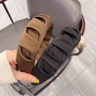 New Style Pleated Fabric Wide-brim Pressed Hair Hoop Simple