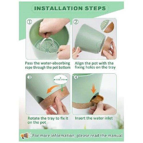 3Pack 6.5Inch Self Watering Pots For Indoor Plants,Flower