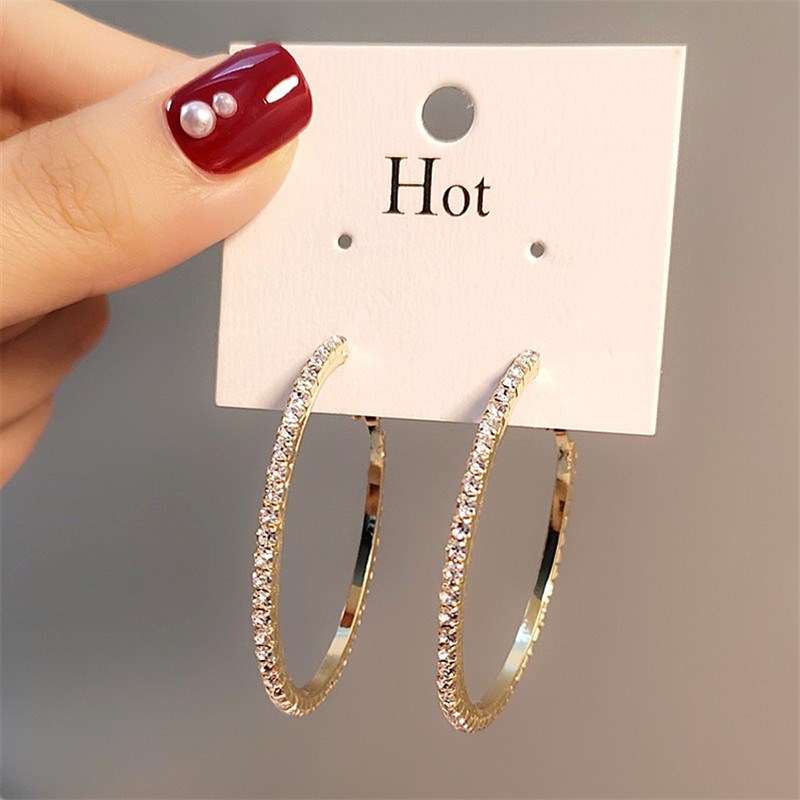 2023 new fashion exaggerated style shiny crystal Rhine women - 实物图