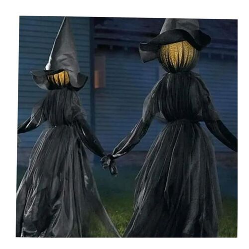Halloween Light-Up Witches Decoration with Stakes Outdoor Ho
