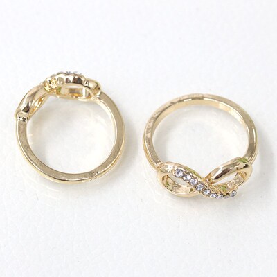 Fashion Inverted 8 Diamond Alloy Ring Stylish Versatile Simp