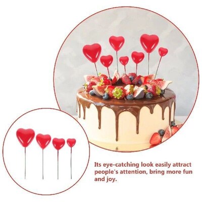 20pcs Heart Shaped Foam Love Ball Cake Decorations Wedding