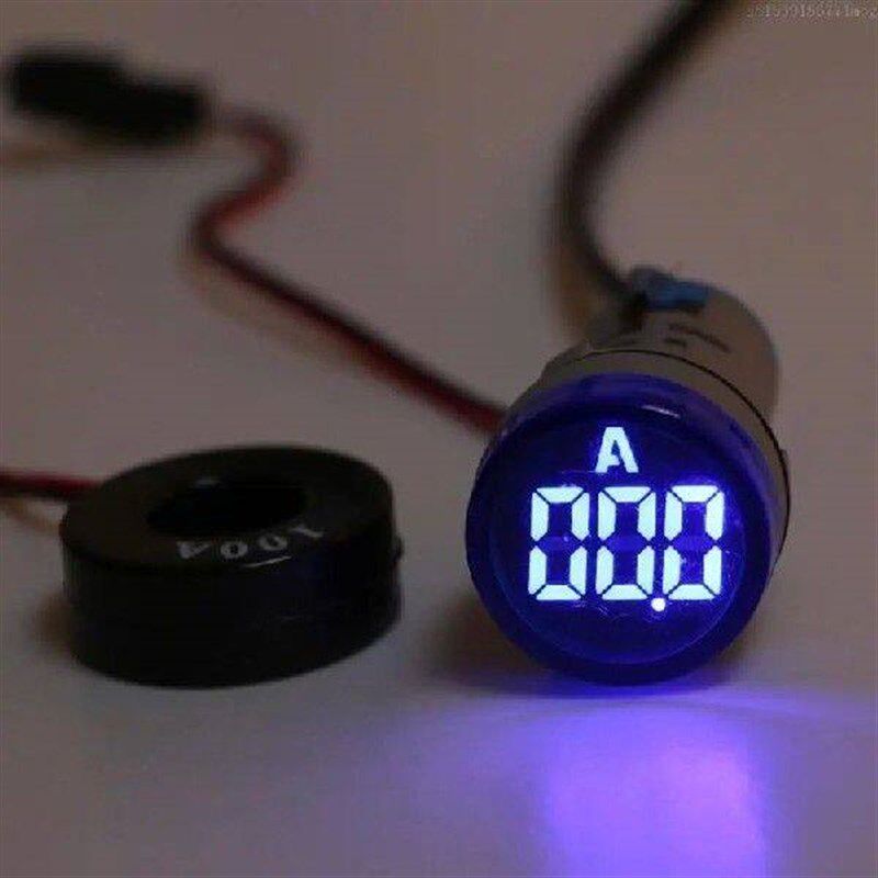 22mm Round for Head LED Current Tester 0~100A Ammeter - 实物图