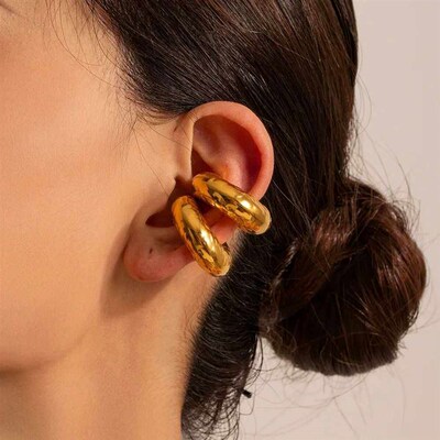 Extra Large Ear Cuff Texture Hammered Twist Lightweight Clip