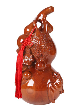 桃木葫芦摆件家居饰品大号客厅摆设办公室木雕礼品送礼装饰过年