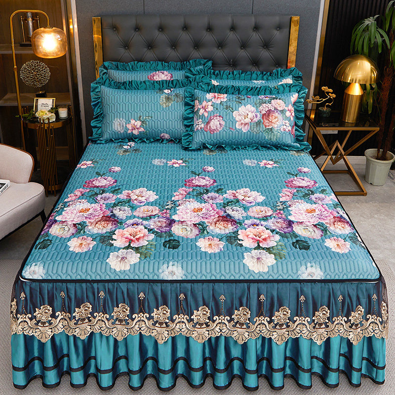 欧式乳胶凉席三件可折叠可机洗床裙冰丝席防滑人空调软席夏季,床上用品,乳胶席,淘宝优惠券,粉丝福利购,淘宝优惠卷