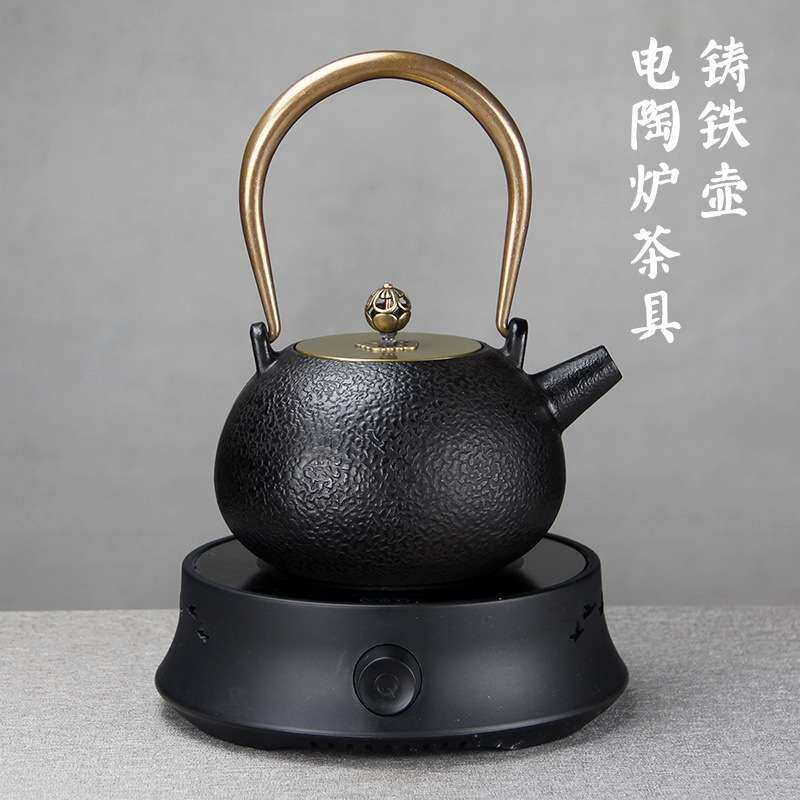 经典简约素雅铁艺茶壶铸铁壶电陶炉煮茶器家用烧水养生茶具套装