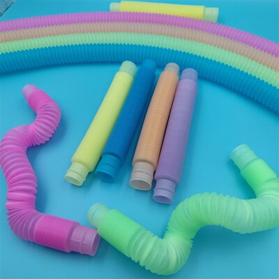 DIY Luminous Pop Tubes Fluorescent Color Sretched Plastic Tu