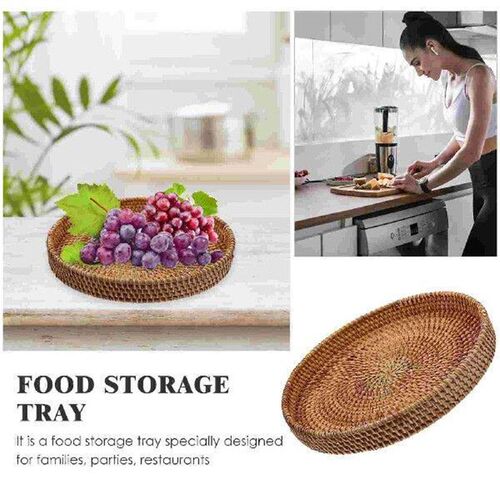 Rattan Storage Basket Fruit Accessory Elegant Serving Tray