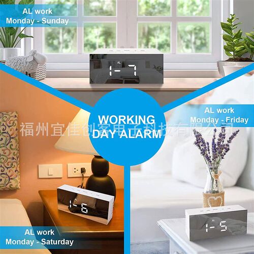Color screen LED electronic alarm clock, desktop, simple
