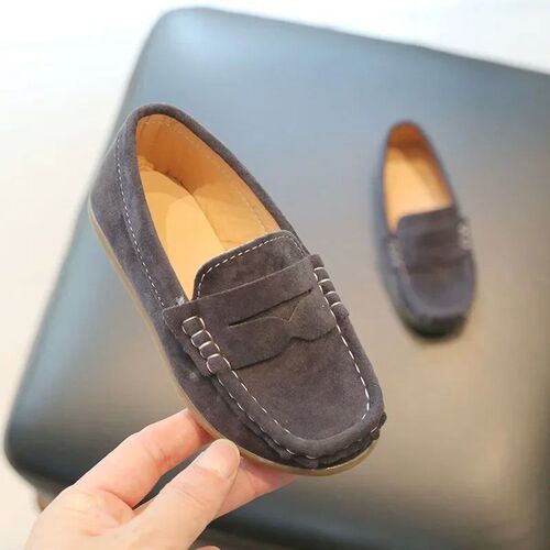 Boy Leather Shoe Fashion Solid Color Versatile Kids School C
