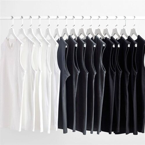E-commerce 230g Heavy mbed tton Vest Mens Solid lor Loose C