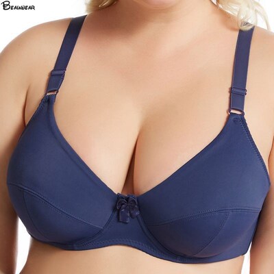 Beauwear Plus Size 36-52 Big Cup D E F Cup Unlined Bra Women