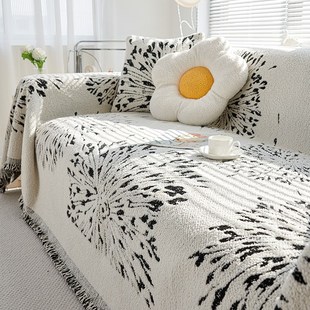 四季通用三人位沙发罩防尘坐垫沙发巾全盖扶手盖布毯三座一贵妃