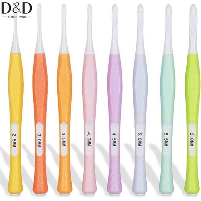 8pcs Inline Crochet Hooks Set Ergonomic Non Slip Crochet Hoo