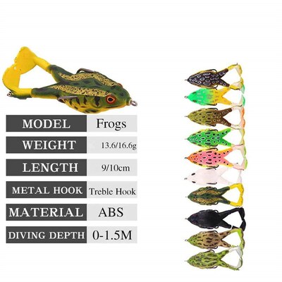 Frog Lure Double Propeller Legs Silicone Soft Baits 13.6g 16