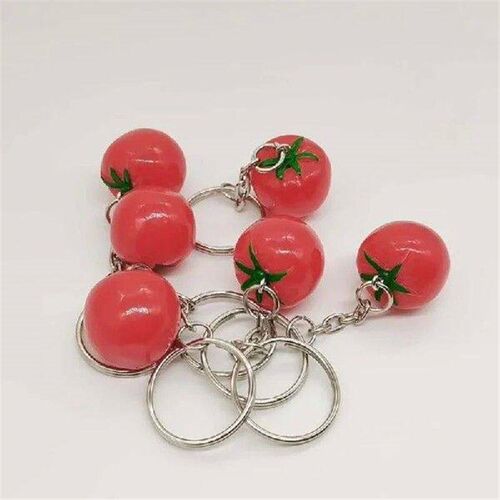 1pc Creative simulation tomato key chain resin tomato key